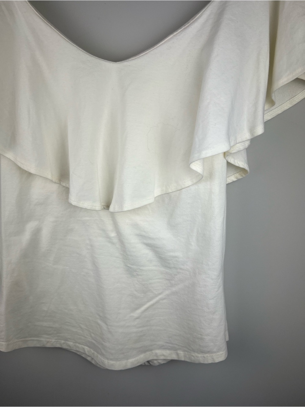 Free People Cream Off-Shoulder Ruffle Top - Picture 9 of 10